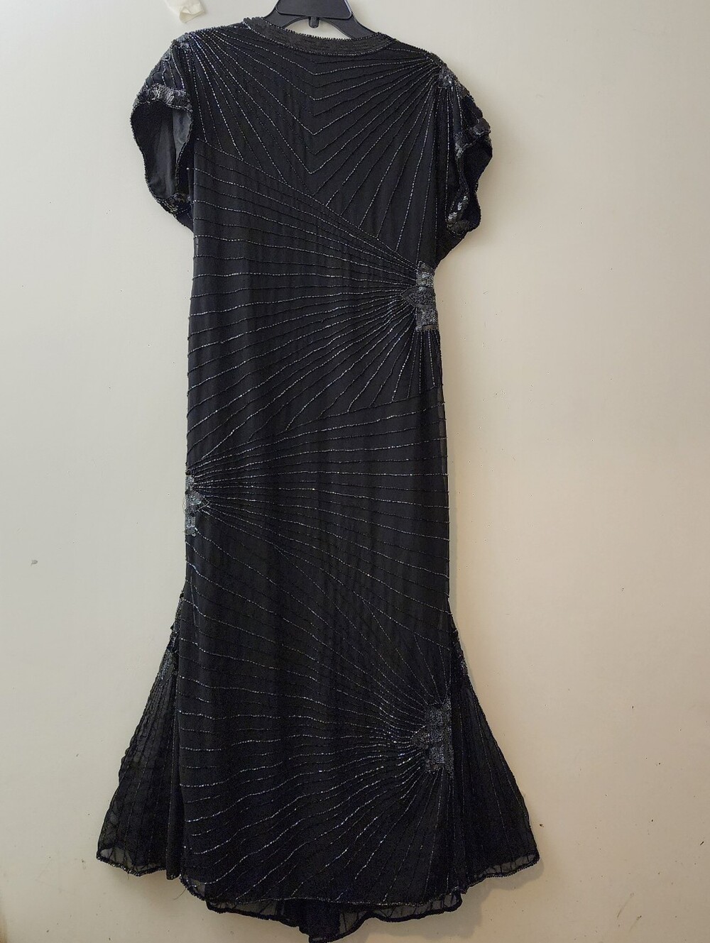 Black Beaded Evening Dress - Elegant Women's Cocktail Gown